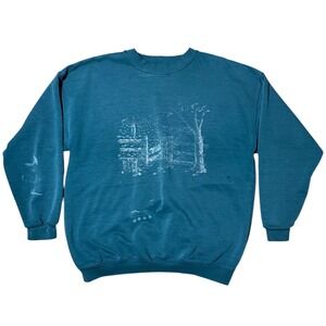 Vintage 90s Northern Reflections Faded Nature Woods Graphic Crewneck Sweater